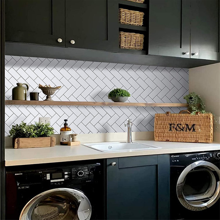 BEW 10sheet Peel And Stick Tiles Backsplash, 12"x 12" Waterproof White